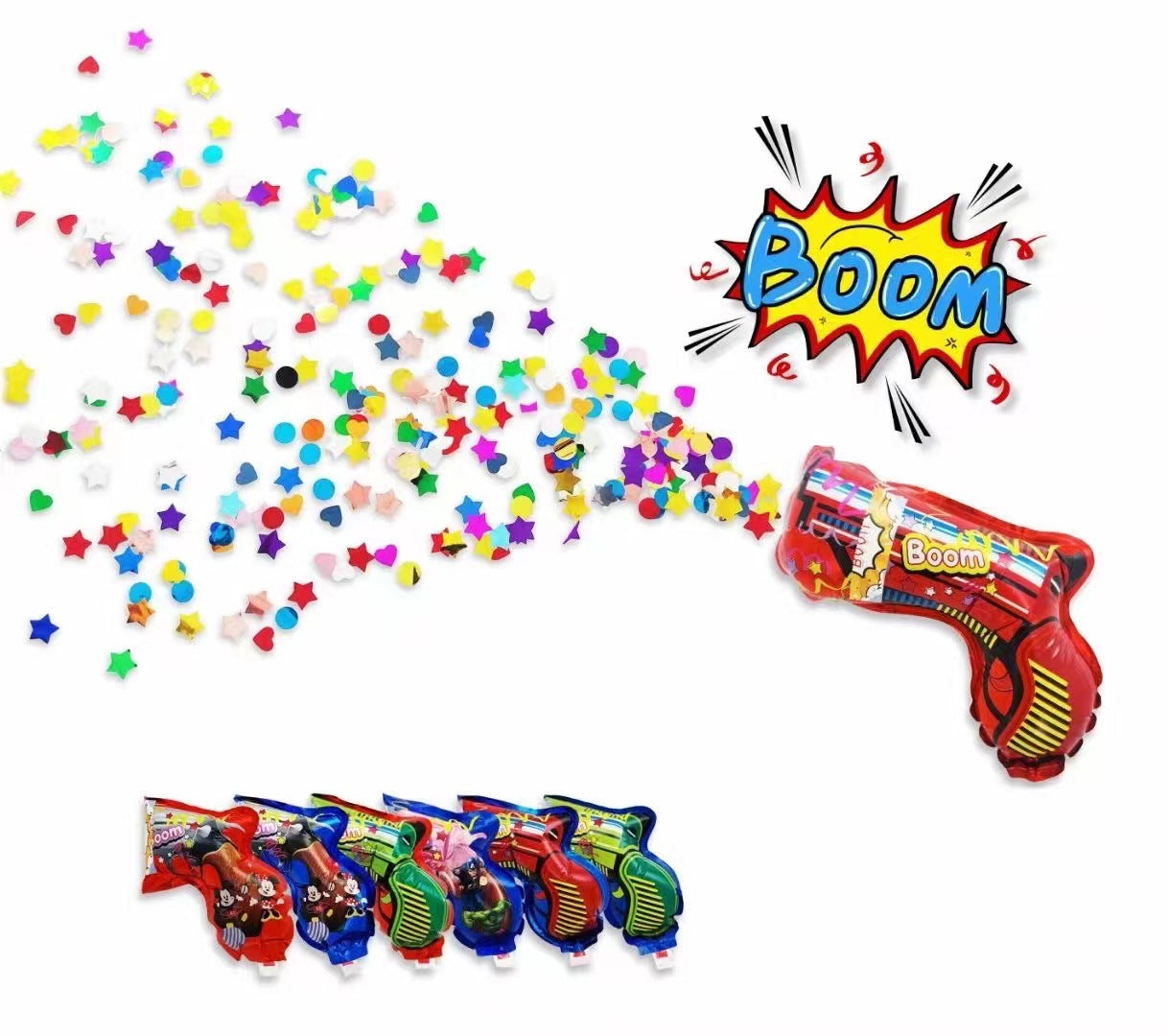 Automatic Inflatable Spray Balloon Hand Held Salute Fireworks Party Toys Confetti